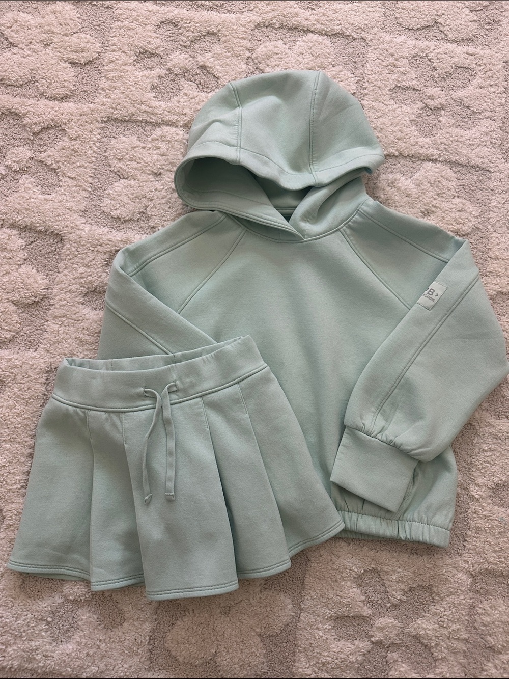 abercrombie kids mint green hoodie & skort set